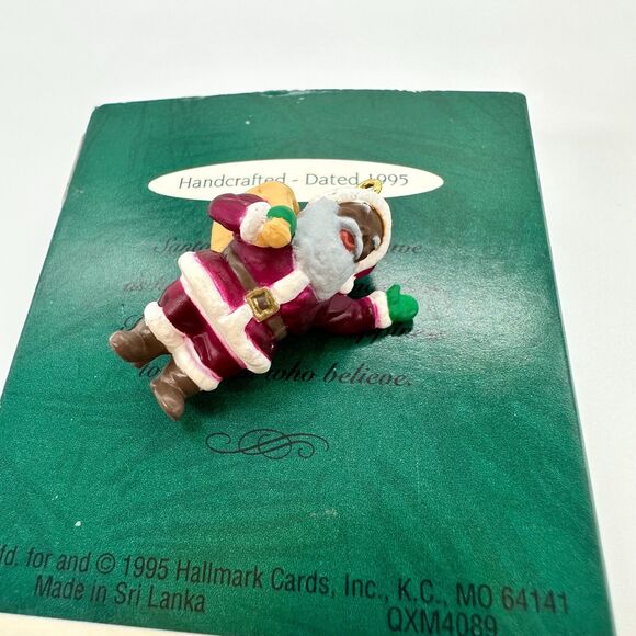Hallmark Keepsake Joyful Black Santa 1995 Miniature Christmas Ornament - Picture 7 of 11
